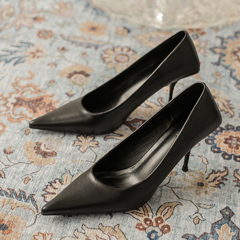 New Green Stiletto Pointed Toe Shallow Mouth Fashion Shoes Design Sense OL Professional Shoes