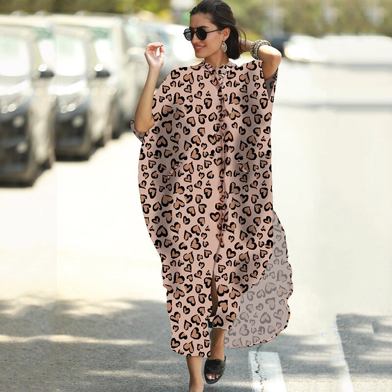 SuperAen  New Loose Oversized Striped Holiday Robe Sunscreen Cardigan Beach Coat Bikini Swimsuit Blouse
