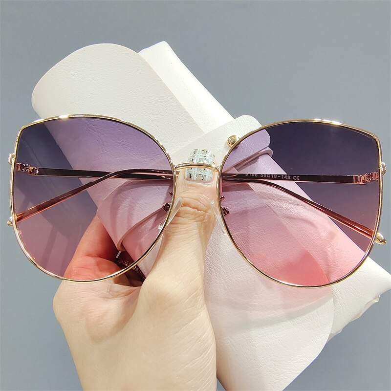 Fashion Cat Eye Sunglasses Men and Women Vintage Metal Frame Classic Gradient Sun Glasses Female Oculos De Sol Feminino UV400