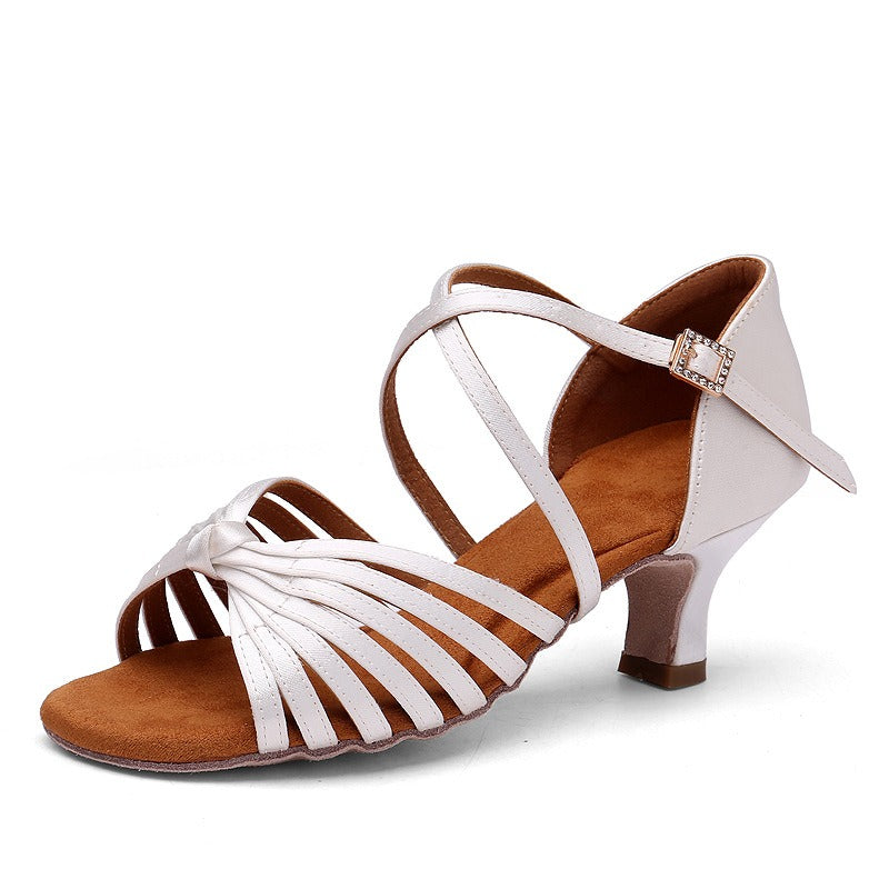 Dance Paladin Dance Shoes Womens Adult Dance Shoes Dance Shoes National Standard Dance Social Dance Silk Satin Seven Knots