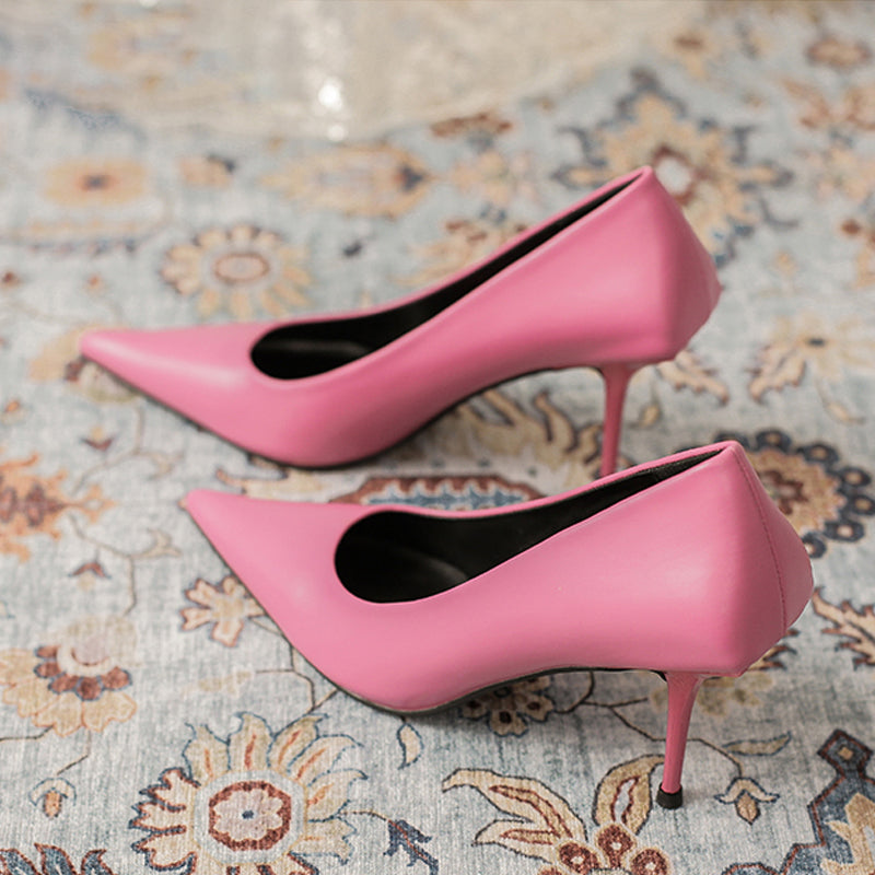 New Green Stiletto Pointed Toe Shallow Mouth Fashion Shoes Design Sense OL Professional Shoes