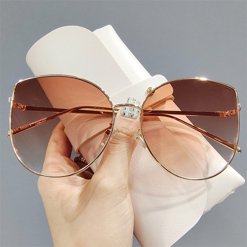 Fashion Cat Eye Sunglasses Men and Women Vintage Metal Frame Classic Gradient Sun Glasses Female Oculos De Sol Feminino UV400