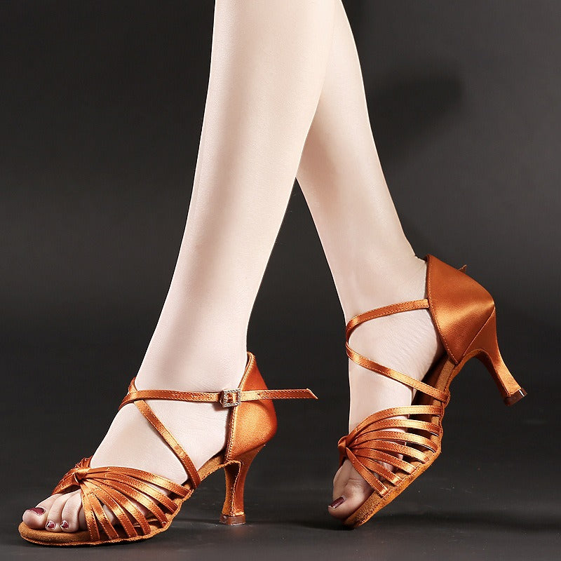 Dance Paladin Dance Shoes Womens Adult Dance Shoes Dance Shoes National Standard Dance Social Dance Silk Satin Seven Knots