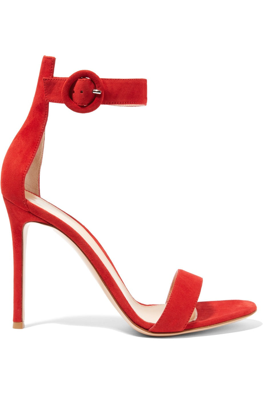 European and American Womens One Line With Ankle Buckle Bag Heel Bare Wine Red Velvet Sandals