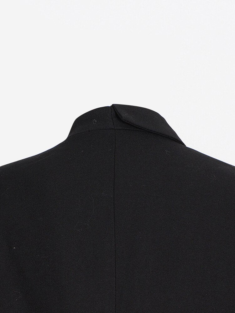 Patchwork Tassel Solid Blazers For Women Notched Collar Long Sleeve Single Breasted Straight Blazer Female Spring New