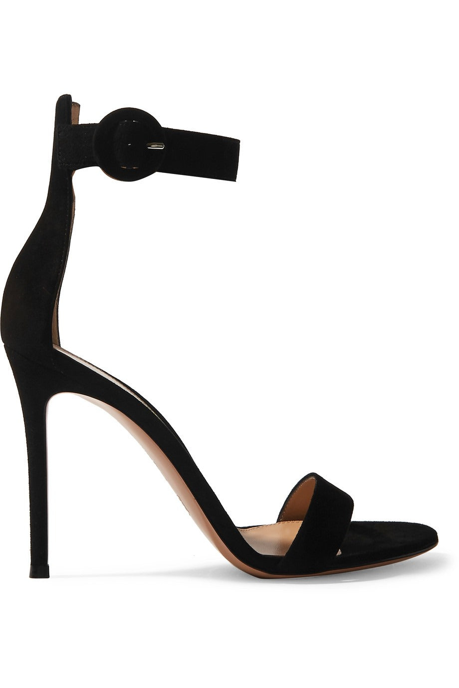 European and American Womens One Line With Ankle Buckle Bag Heel Bare Wine Red Velvet Sandals