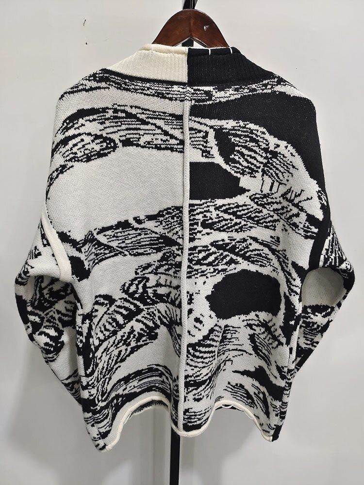 UCXQ Winter Knitted Cardigan Vintage Tie Dye Loose V-neck Tops Autumn  New Leisure Long Sleeve Women Sweater Tide 10AB3511